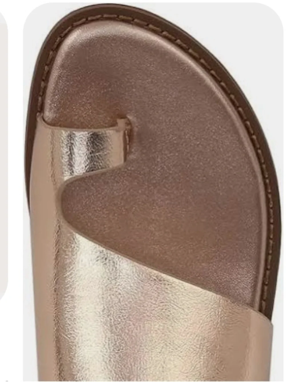 BANANA REPUBLIC Gold Toe Ring  Leather Slide Sandals. NWOT SZ:9